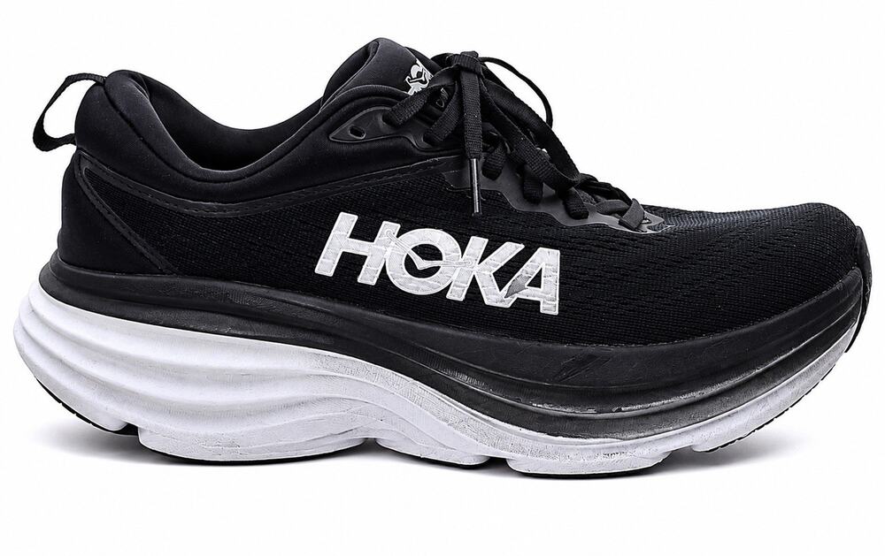 Hoka One Bondi Running Shoes Women Size 9 Black White Athletic Walking Sneakers